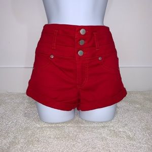 SOLD OUT STYLE Red Jean Shorts